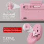 UBOTIE Combo Clavier-Souris Sans Fil Coloré 2.4GHz, Clavier Rétro Pleine Taille, Souris Optique Rose