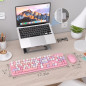 UBOTIE Colorful Retro Wireless Keyboard & Optical Mouse Combo, Full-Sized, 2.4GHz Dropout-Free (Pink) UBOTIE Colorful Retro Wireless Keyboard & Optical Mouse Combo, Full-Sized, 2.4GHz Dropout-Free (Pink)