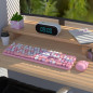 UBOTIE Combo Clavier-Souris Sans Fil Coloré 2.4GHz, Clavier Rétro Pleine Taille, Souris Optique Rose