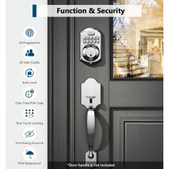 Serrure Biométrique TEEHO TE002 - Entrée Sans Clé Satin Nickel