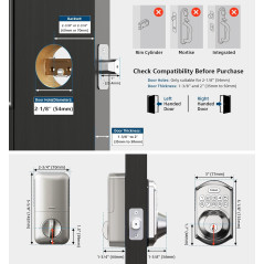 TEEHO TE002 Fingerprint Door Lock - Keyless, Smart, Easy Install