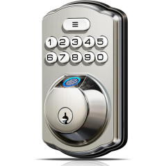 Serrure Biométrique Veise Sans Clé, Verrou Auto, Nickel