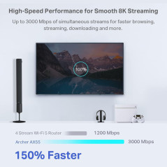 TP-Link Archer AX55 AX3000 Wi-Fi 6 Router | Gigabit, VPN, HomeShield