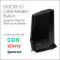 NETGEAR Nighthawk CAX30 Modem Router Combo DOCSIS 3.1 WiFi 6 AX2700 2.7Gbps for Xfinity, Spectrum & More NETGEAR Nighthawk CAX30 Modem Router Combo DOCSIS 3.1 WiFi 6 AX2700 2.7Gbps for Xfinity, Spectrum & More