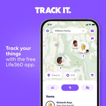 Tile by Life360 Mate Bluetooth Tracker & Item Locator for Keys, Bags, Phone Finder - Black, 1-Pack