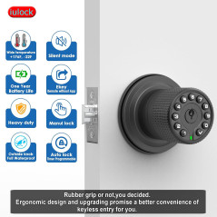 Serrure Intelligente Clavier 50 Codes Étanche Noir Mat Mat