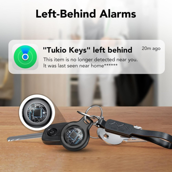 2025 Apple MFi Certified Air Tracker Tags (4 Pack) - Bluetooth Find My Key Finder with Replaceable Battery for iOS