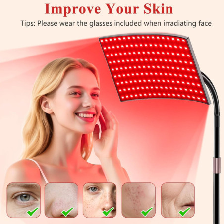 Thérapie par lumière rouge 660nm & 850nm pour visage et corps