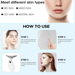 Red Light Therapy Wand for Face & Neck | 7 Color LED Skin Care Tool