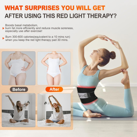 Red Light Therapy Pad 24x12 with Timer & Remote, 660nm & 850nm Infrared for Body, Knee, Shoulder, Back