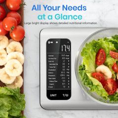 Balance de Cuisine Intelligente Etekcity, Calculateur Nutritionnel, Application Gratuite, Acier Inoxydable, 11lb