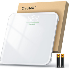 Ovutek Digital Bathroom Scale – Accurate 400lb LED Weight Scale with Glass