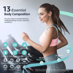 Smart Digital Bathroom Scale 13-Body Composition Analyzer & BMI Monitor