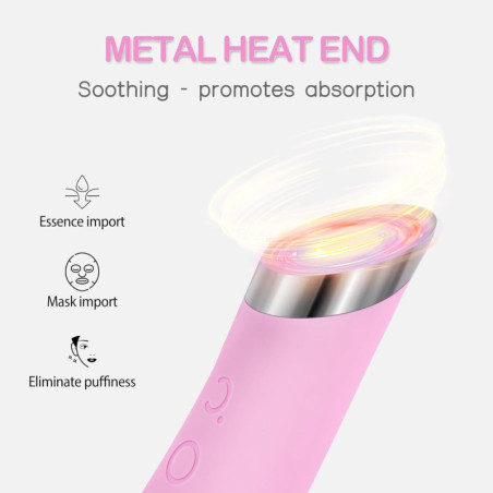 Brosse Visage PRITECH Rechargeable Silicone Chauffante Rose