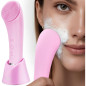 PRITECH Rechargeable Silicone Facial Cleansing Brush with Heat Massage & Vibrating Exfoliator, Waterproof Pink PRITECH Rechargeable Silicone Facial Cleansing Brush with Heat Massage & Vibrating Exfoliator, Waterproof Pink