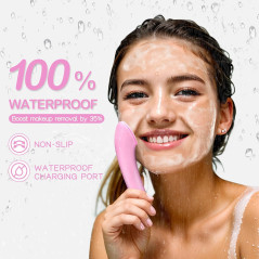 PRITECH Rechargeable Silicone Facial Cleansing Brush with Heat Massage