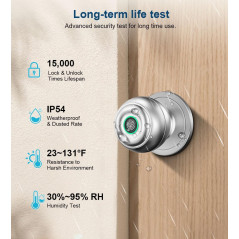 Serrure Biométrique Empreinte Digitale avec Application - Argent