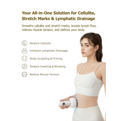 Lymphatic Drainage Massager & Anti-Cellulite Body Sculpting Tool with Microcurrent, Light, Heat & Vibration
