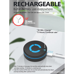 Tens Black Unit avec 2 électrodes, Appareil de massage EMS microcourant, stimulateur musculaire multifonction