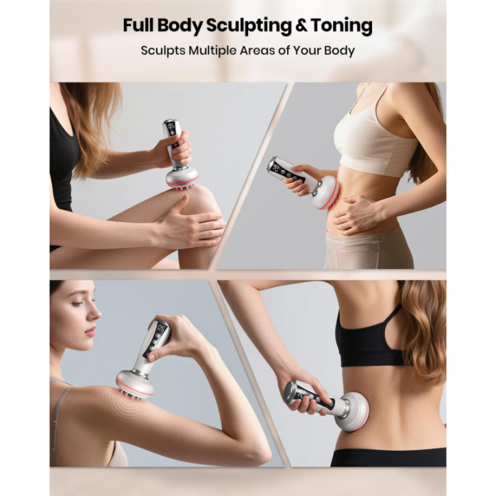 Masseur Drainage Lymphatique 4-en-1 avec Lumière, Chaleur & Vibration - Réduit Cellulite et Vergetures Masseur Drainage Lymphatique 4-en-1 avec Lumière, Chaleur & Vibration - Réduit Cellulite et Vergetures