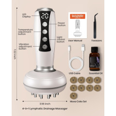 4-in-1 Lymphatic Drainage Massager for Cellulite, Stretch Marks & Body Sculpting