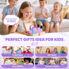 Mini Karaoke Enfant 2025 – Cadeau Anniversaire Noël Fille 4-12+ Ans, MP3 Portable, 2 Micros Sans Fil