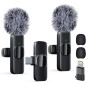 Microphone Lavalier Sans Fil Professionnel pour iPhone iPad - Enregistrement Vidéo, Podcast, YouTube, Réduction de Bruit Microphone Lavalier Sans Fil Professionnel pour iPhone iPad - Enregistrement Vidéo, Podcast, YouTube, Réduction de Bruit