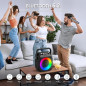 Portable Karaoke Machine with Bluetooth, 2 Wireless Mics, Lights, PA System, USB/TF/REC/FM/AUX for Home Party Portable Karaoke Machine with Bluetooth, 2 Wireless Mics, Lights, PA System, USB/TF/REC/FM/AUX for Home Party