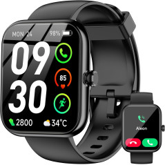 Montre Connectée Alexa 1.83 HD, Appels Bluetooth, Coach Sport, 120+ Modes, Étanche IP68 - Noir