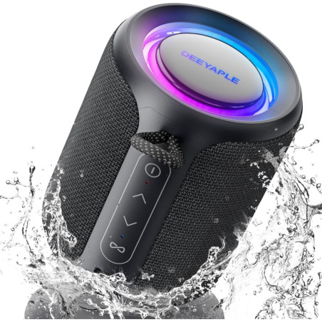 Bluetooth Speaker Wireless IP67 Waterproof Portable 15W Loud Stereo, 2500mAh Battery, TWS, BT5.3 (Black)