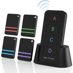 Remote Control Finder Pack of 4 | Key & Phone Tracker Beeper, 120Ft Range