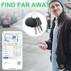 Pack de 4 Trackers Bluetooth pour Clés et Objets - Localisateur Intelligent Noir compatible iOS