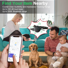 Tracker Tag 4-Pack Bluetooth Tracker - Find Keys, Wallet, Luggage (Black)