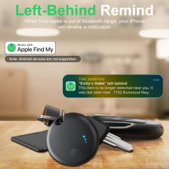 Tracker Tag 4-Pack Bluetooth Smart Locator for Keys, Wallet, Luggage - Find My iOS Compatible (Black)