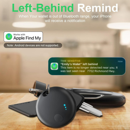Tracker Tag 4-Pack Bluetooth Tracker - Find Keys, Wallet, Luggage (Black)