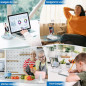 Support de téléphone portable JTEMAN avec enceinte Bluetooth sans fil - Cadeau, support bureau blanc Support de téléphone portable JTEMAN avec enceinte Bluetooth sans fil - Cadeau, support bureau blanc