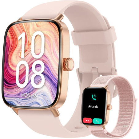 Montre Connectée Femme 2025 - Écran 1.85, 110+ Sports