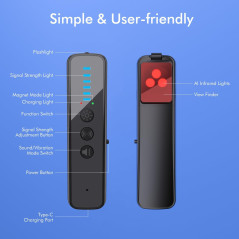 Upgraded AI-Powered Hidden Camera & GPS Tracker Detector, Portable RF Signal Scanner for Travel & Home