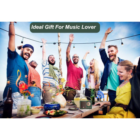 Dosmix Retro Mini Bluetooth Speaker, Vintage Style Wireless Speaker for Home, Office & Outdoor (Green)