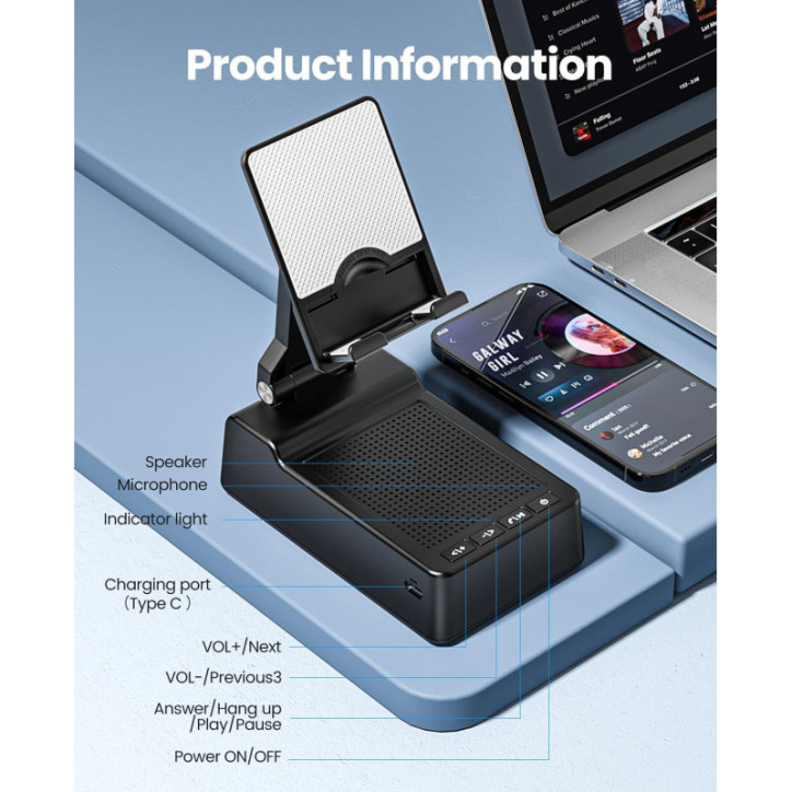 Support téléphone avec enceinte Bluetooth, son HD Surround, cadeau cool pour hommes, femmes, Noël et anniversaires Support téléphone avec enceinte Bluetooth, son HD Surround, cadeau cool pour hommes, femmes, Noël et anniversaires