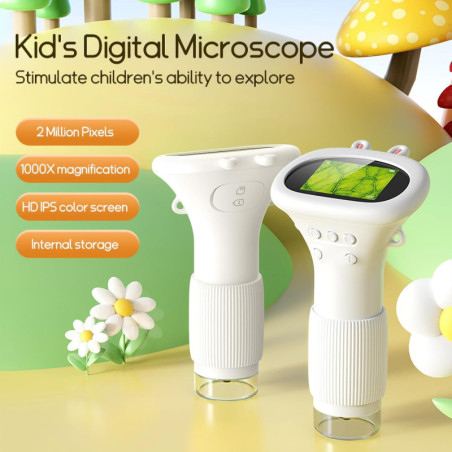 Portable Handheld Digital Microscope for Kids - Educational Science Toy Gift for Ages 3-11