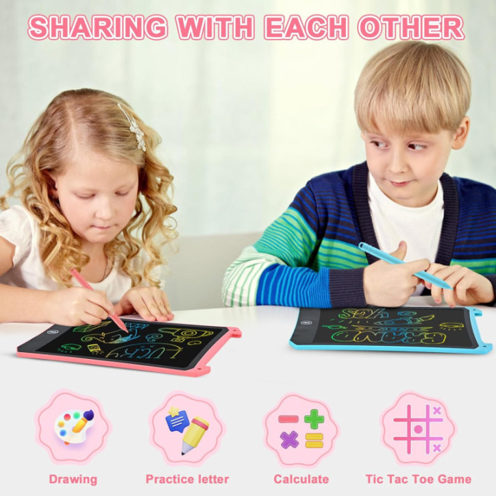 cimetech 8.5 LCD Writing Tablet 2-Pack for Kids, Travel Drawing Pad & Coloring Book, Gifts for Ages 3-8 cimetech 8.5 LCD Writing Tablet 2-Pack for Kids, Travel Drawing Pad & Coloring Book, Gifts for Ages 3-8