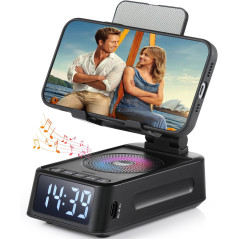 Bluetooth Speaker Phone Stand with Clock – Wireless Holder Gift for Men, Women, Dad, Mom, Husband, Boy