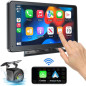 7 Portable Wireless Car Stereo with Apple CarPlay, Android Auto, Bluetooth 5.2, Backup Camera & AUX