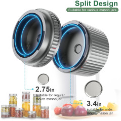 Scelleuse sous vide électrique M12 Auto Stop - Kit portable pour bocaux Mason à large et bouche régulière, version 2025