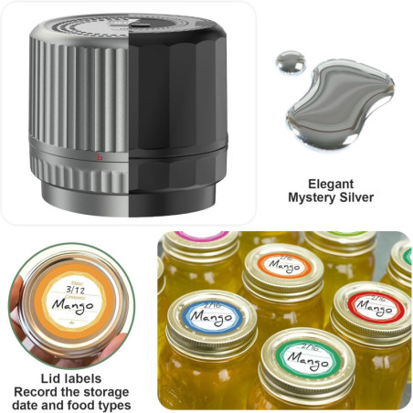 M12 Auto Stop Electric Mason Jar Vacuum Sealer 2025 Upgrade for Wide & Regular Mouth Jars - Portable Kit