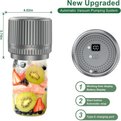M12 Auto Stop Electric Mason Jar Vacuum Sealer - 2025 Smart Upgrade