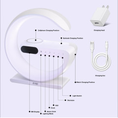 RYND 2025 5-in-1 Magnetic Speaker Alarm Clock with Wireless Charger