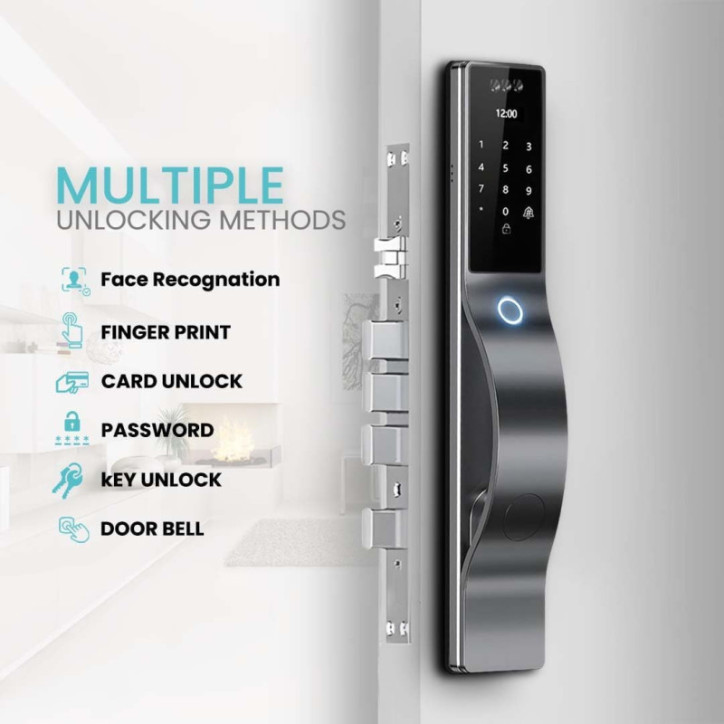 3D Face Recognition Smart Lock with HD Camera, Keyless Entry, WiFi, Auto-Lock & App Control via Wishome App 3D Face Recognition Smart Lock with HD Camera, Keyless Entry, WiFi, Auto-Lock & App Control via Wishome App