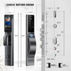 3D Face Recognition Smart Lock with HD Camera, Keyless Entry & App Control